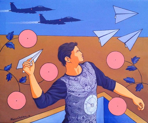 Dare-Davil-Acrylic-on-Canvas-Meenaketan-Pattnaik-IG559-IndiGalleria