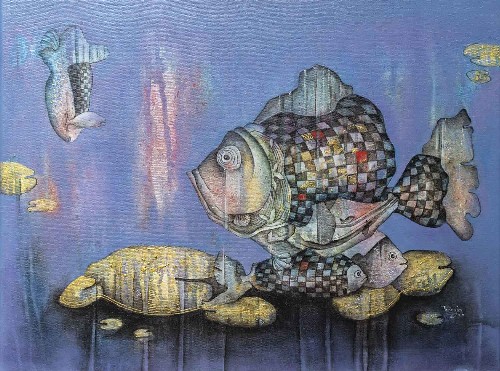 Fish-Painting-Acrylic-on-Canvas-Pooja-Mahatre-IG1342-IndiGalleria