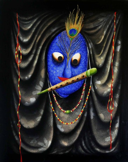 Krishna-Oil-Painting-on-Canvas-Abbas-Batliwala-IG1428-IndiGalleria