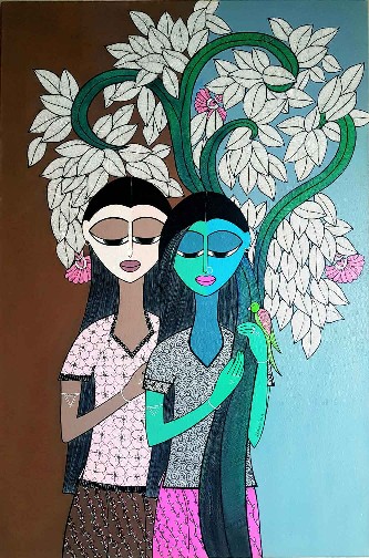 Madhuban-Acrylic-on-Canvas-Rangoli-Garg-IG1473-IndiGalleria