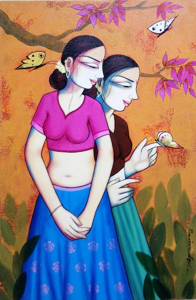 Figurative-Painting-Acrylic-on-Canvas-Pravin-Utge-IG1610-IndiGalleria