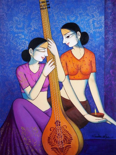 Figurative-Painting-Acrylic-on-Canvas-Pravin-Utge-IG1608-IndiGalleria