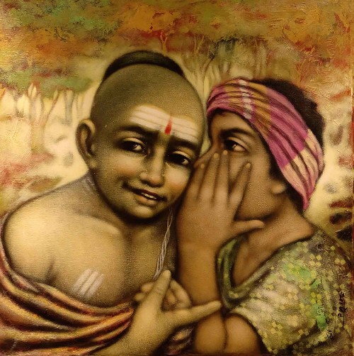 Friends-acrylic-Painting-on-Canvas-Pramod-Apet-IG1681-IndiGalleria