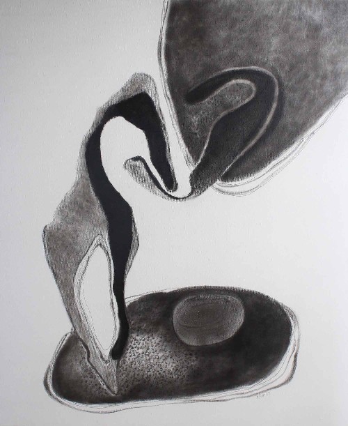 Charcoal-Painting-on-Canvas-Kranti-Bankar-IG1621-IndiGalleria