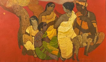 Village-Life-Acrylic-on-Canvas-Siddharth-Shingade-IG520-IndiGalleria