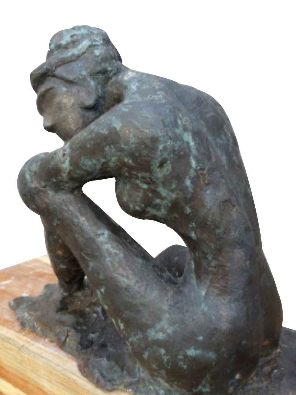 Figurative Sculpture with Bronze"Sitting Nude" art by Sanjiv Sankkpal