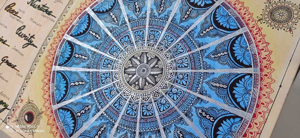 Mandala Drawing with Mixed Media on Paper "Untitled-4" art by Deepika  Bhansali