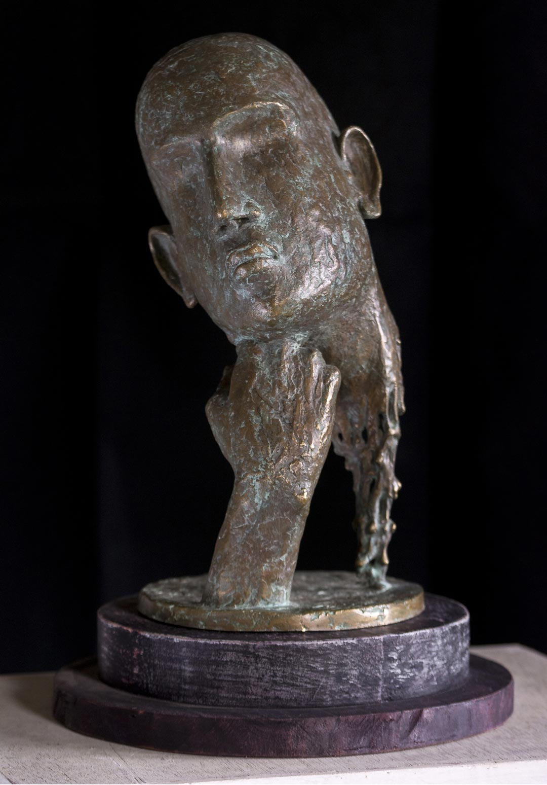 Figurative Sculpture with Bronze"Melting of Thoughts" art by Prabir Roy