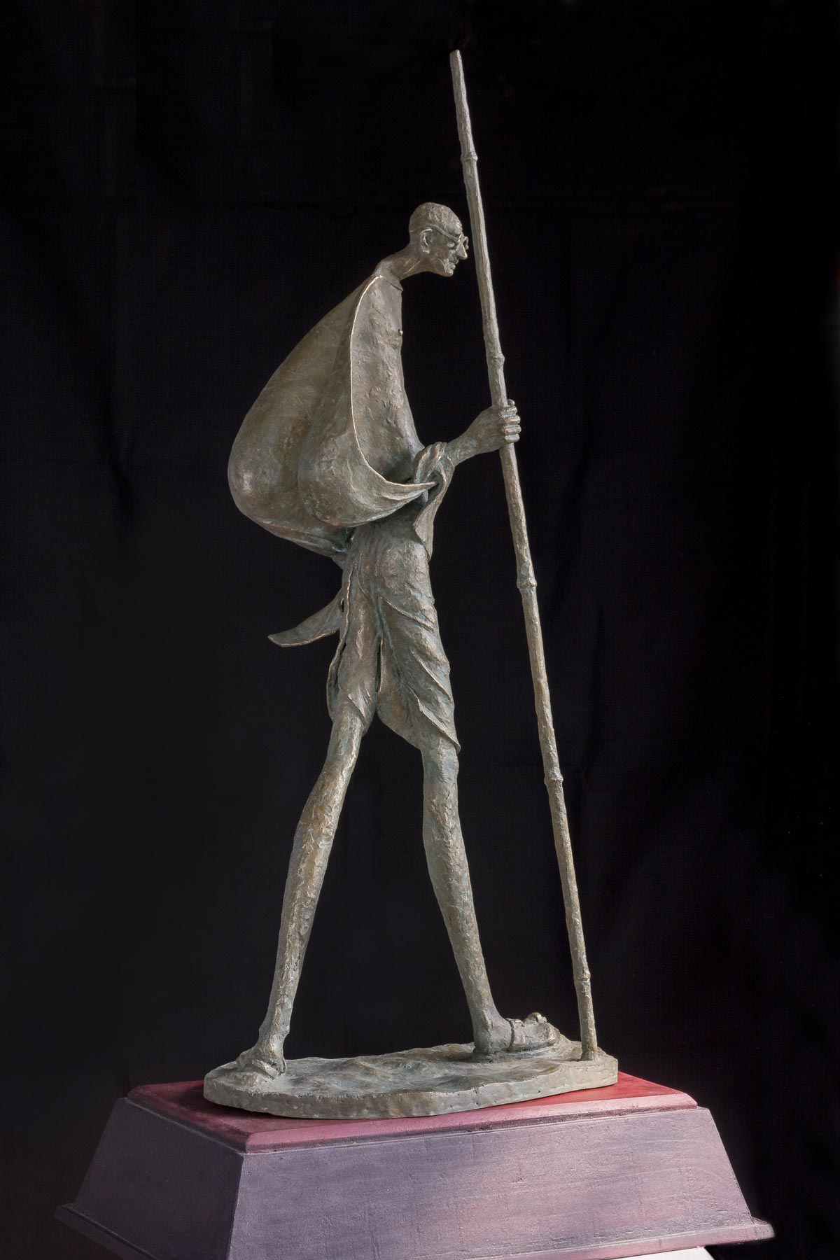 Figurative Sculpture with Bronze"Our Leader" art by Prabir Roy