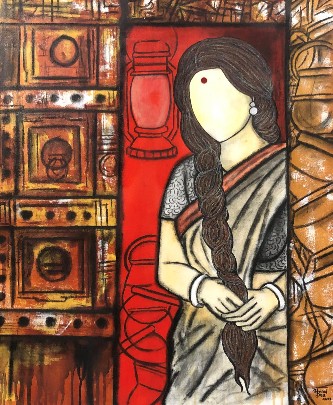 Shaktisheela-Painting-Mrinal-Dutt-IndiGalleria-IG1505