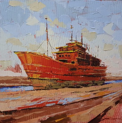 Ship-Acrylic-Painting-Ganesh-Mhatre-IndiGalleria-IG1987