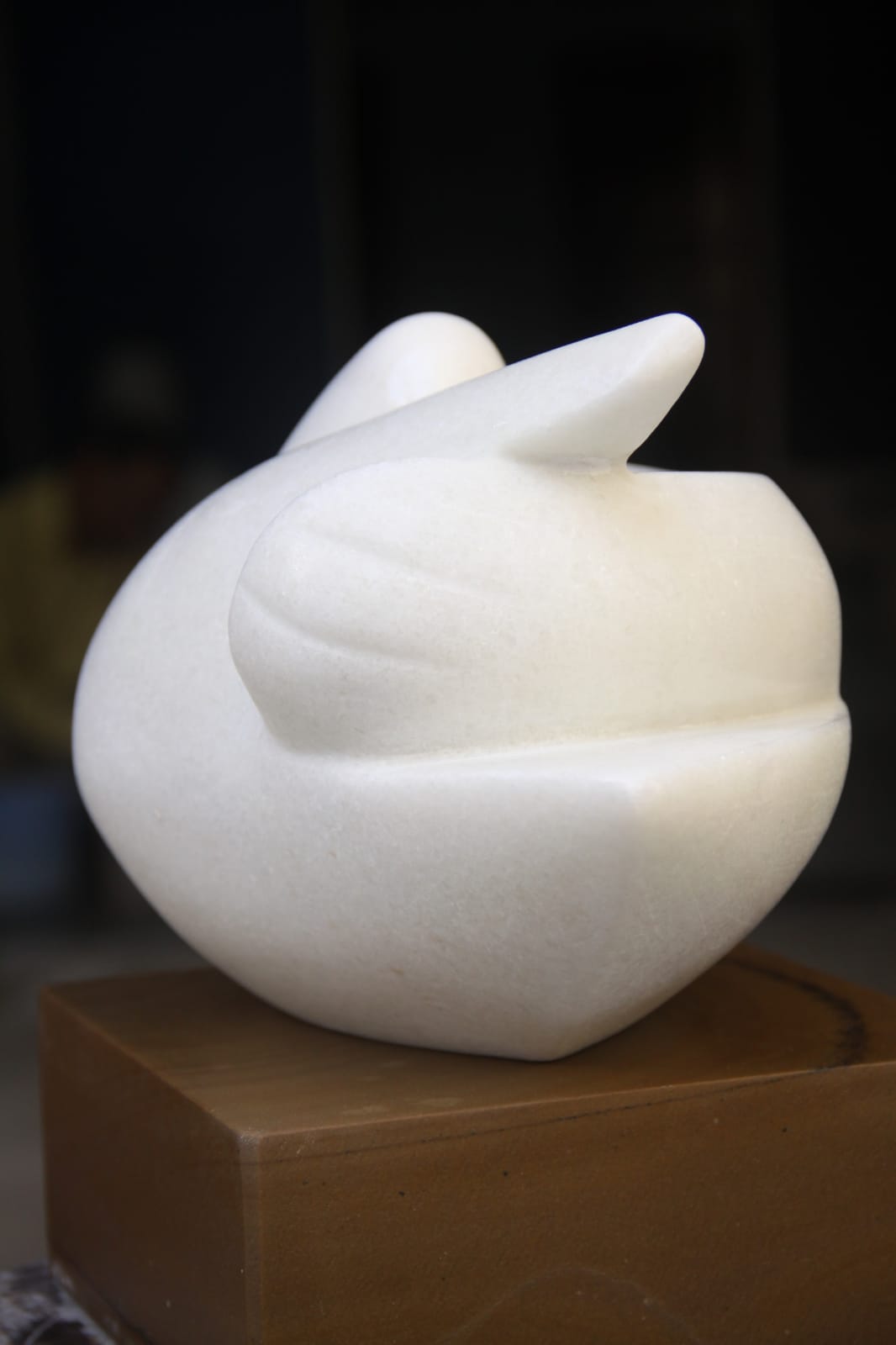 Figurative Sculpture with Stone"Dove-2" art by Kosal Kumar